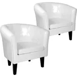 MIADOMODO Sada křesel Chesterfield, 58 x 71 x 70 cm, bílá