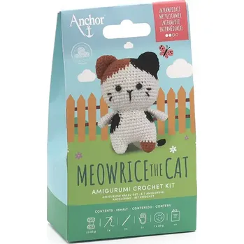Galanterie Kompletní sada na háčkování Kočička Mňoukalka (Anchor set na háčkování Meowrice the Cat)
