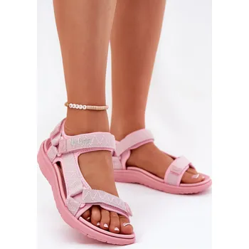 Dámské sandále Dámské Sandály Materiálové Na Suché Zipy Lee Cooper LCW-25-34-3561L Růžové 37