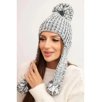 Čepice Dámská čepice s ušima Emma K343 grafitová UNI