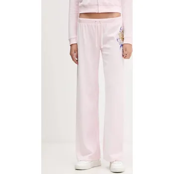 Velurové teplákové kalhoty Juicy Couture Wrap You Up JCNBJ126452 růžová 03X, vel. XS