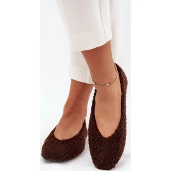 Dámské baleríny Dámské Baleríny S Kožíškem Typu Beránek Čokoládové Zimira 40