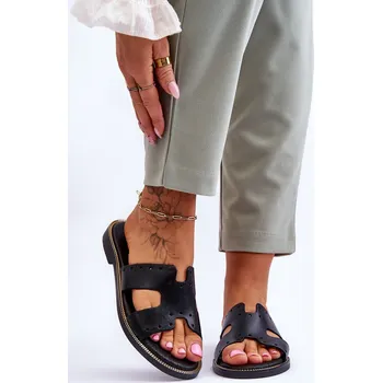 Dámské žabky Zazoo 40326 Dámské Žabky S Ozdobnými Výstřihy Černé 39