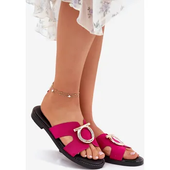 Dámské žabky Dámské Pantofle Na Plochém Podpatku S Ozdobou Vinceza 17381 Fuchsie 39