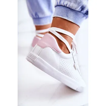 Dámské tenisky Dámské Kožené Tenisky BIG STAR HH274073 Bile-Růžové 37