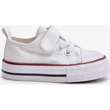 Dívčí oblečení Dětské Tenisky Textilní Na Suchý Zip Bílé Daloma 18