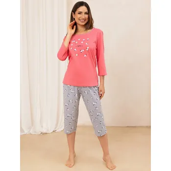 Dámské noční prádlo Pyžamo Regina 707 3/4 M-XL Z25/26 dámské růžová M