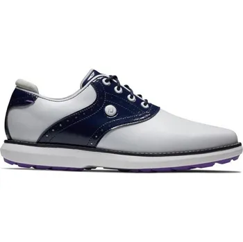 FootJoy Traditions dámské golfové boty, bílo/modré bílé, bez spajků, standardní, 38