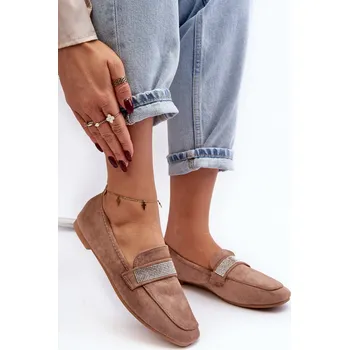 Dámské mokasíny Dámské Mokasíny S Cyrkoniemi Světle Hnědé Ralrika 39