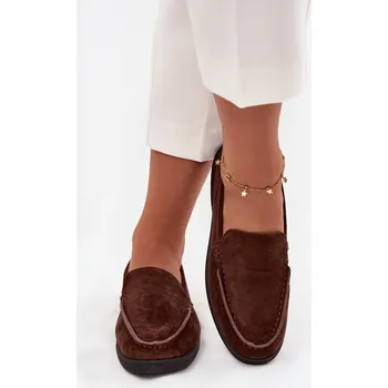 Dámské mokasíny Dámské mokasiny z eko semiše čokoládové Tynara 40