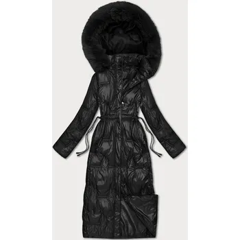 Černá dlouhá dámská prošívaná zimní bunda (T2-2221#-1) odstíny černé S (36)
