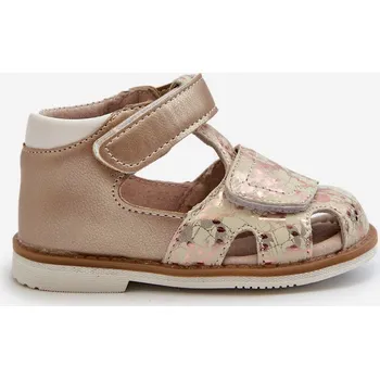 Dívčí tričko Dětské Vzorované Sandálky Na Suchý Zip Zlaté Maellita 25