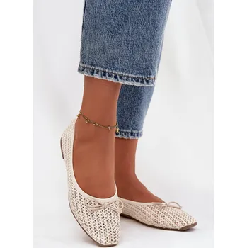 Dámské baleríny Baleríny S Pletením A Mašlí Ecru Belirra 36