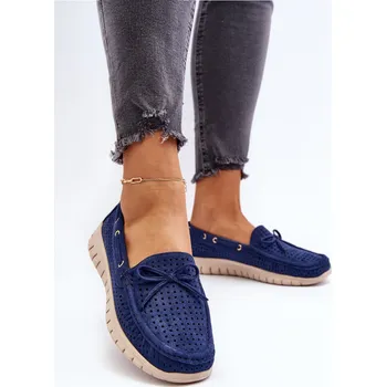 Dámské mokasíny Dámské mokasíny s mašlí tmavě modré Reece 37