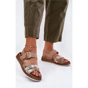 Dámské sandále Dámské Sandály S Přezkou Béžové Inblu GS000056 36