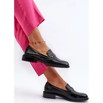 Dámské mokasíny Dámské lakované mokasíny černé Nerilaja 38