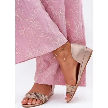 Dámské sandále Kožené sandály Maciejka 01971-71 zlaté 37