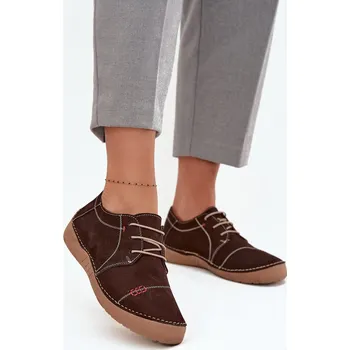 Dámské polobotky Kožené dámské polobotky s prošitím Artiker 57C2114 hnědé 40