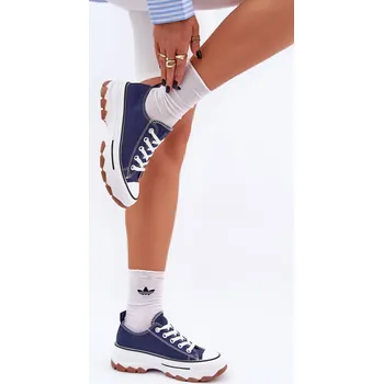 Dámské tenisky Nízké Dámské Tenisky Na Platformě Tmavě Modré Aradwin 40