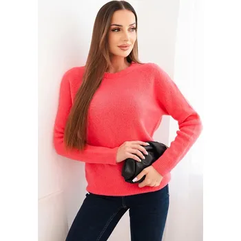 Dámský svetr Dámský svetr z baby alpaky s dlouhým rukávem růžový UNI