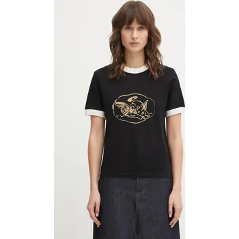 Dámské tričko Bavlněné tričko Carhartt WIP W SS Reminiscing Ringer T-S dámské, černá barva, I036034.8960, M, 99X