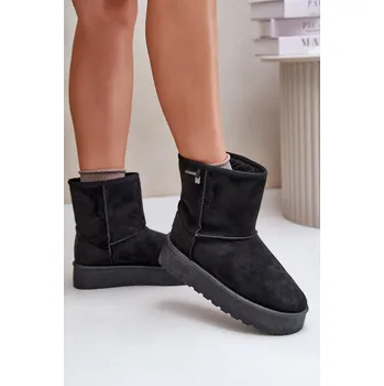 Dívčí obuv Vysoké dámské sněhule na platformě Big Star OO274898 černé 37