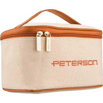Šperkovnice Peterson kosmetická taška ze syntetické tkaniny, jedna přihrádka Barva: béžová || hnědý