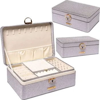 Šperkovnice Peterson Elegantní krabička se západkou a klíčem Barva: Šedá