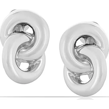 Náušnice Dvojité kruhové klipsy z kolekce Classic Colibra - stříbrné