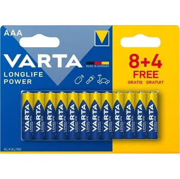 Článková baterie Varta Longlife Power Alkaline Mignon Baterie AAA 12ks - expresní doprava