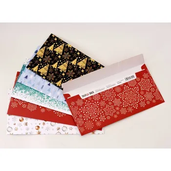 Obálka Vánoční papírová obálka 11 x 22 cm - vzor č. 1