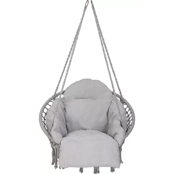 Zahradní houpačka KIK Zahradní houpačka čapí hnízdo s XXL polštářem šedé 120kg