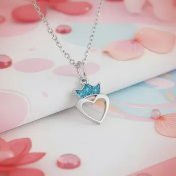 Náhrdelník Yoowey Přívěsek s řetízkem stříbrný korunka KO1115_MO4D030_40 stříbrná