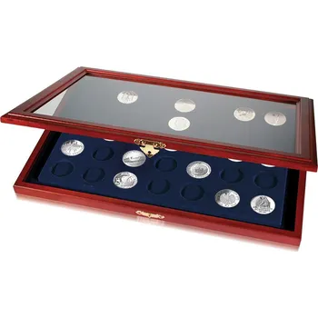 Sběratelství Safe Vitrína na mince s kruhovými poli Vnitřní uspořádání: 22 polí Ø 33 mm