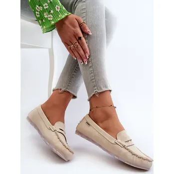 Dámské mokasíny Dámské Mokasíny Z Eko Kůže Světle Bežové Celoria 37