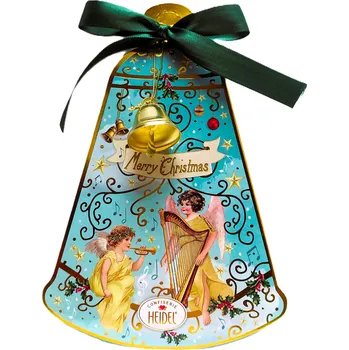 Bonboniéra HEIDEL WEIHNACHTS GLOCKE ( zvonek s malým zvonečkem ) - čokoládové pralinky v papírové krabičce - 8ks 86g (š.12 x h.4,5 x v.18cm)