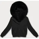 Krátká černá bunda s kožešinovou podšívkou S'West (B8506-1) odstíny černé L (40)