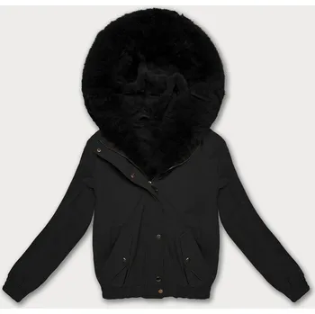 Krátká černá bunda s kožešinovou podšívkou S'West (B8506-1) odstíny černé L (40)