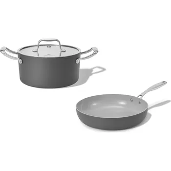 Pánev Elmich Sada keramického nádobí Vital 2 ks, 1 hrnec a 1 pánev, tmavě šedá