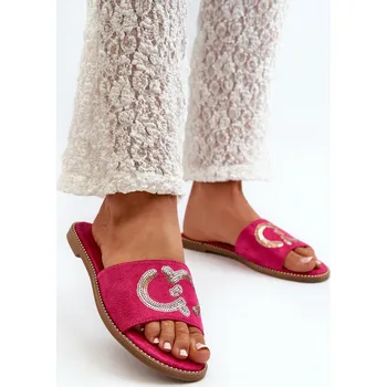 Dámská obuv Dámské ploché žabky S cekulemi S.Barski KV27-052 Fuksia 37