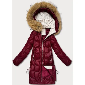 Dámská bunda ve vínové bordó barvě s ozdobným prošíváním J Style (5M3351-1) odstíny červené S (36)