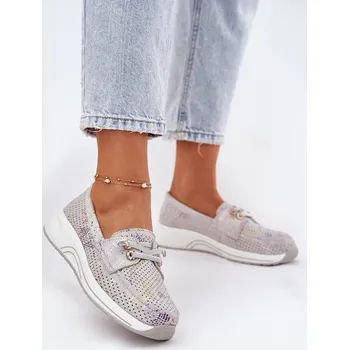 Dámské polobotky Semišové Polobotky Z Přírodní Kůže Na Platformě Artiker 56C2104 Šedé 37