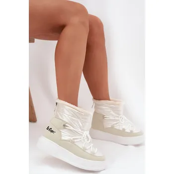 Dívčí sněhule Dámské sněhule na platformě Lee Cooper LCJ-25-03-3815 – bílé Velikost: 37