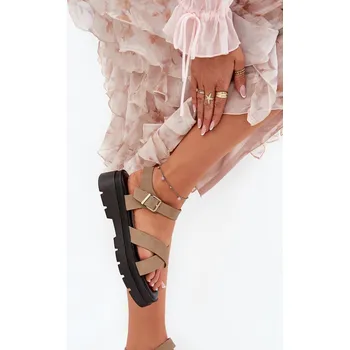 Dámské sandále Dámské sandály na platformě z eko kůže khaki Gevinniser 38