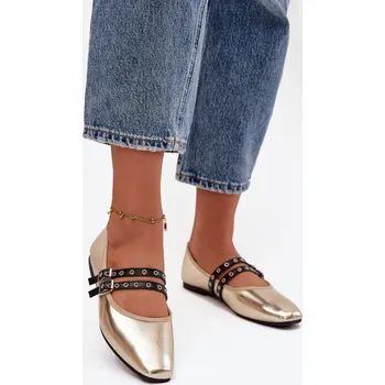 Dámské baleríny Dámské baleríny s zlatými pásky Deliora 37