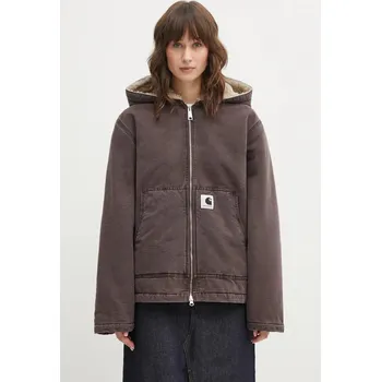 Dámská casual bunda Džínová bunda Carhartt WIP W Hooded Mitch Jacket hnědá barva, přechodná, oversize, I036317.33H0J, L, 88X