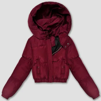 Krátká zimní bunda typu puffer ve vínové bordó barvě J Style (5M3260-1) odstíny červené XL (42)