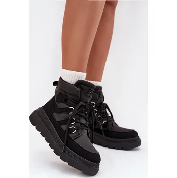 Dámská zimní obuv Dámské Botky Trapery Na Platformě Černé Liorae 37