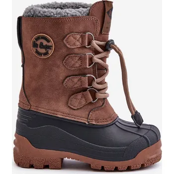 Dívčí sněhule Vysoké Teplé Dětské Sněhule Se Stažením Hnědé Lee Cooper LCJ-24-44-2842K 35