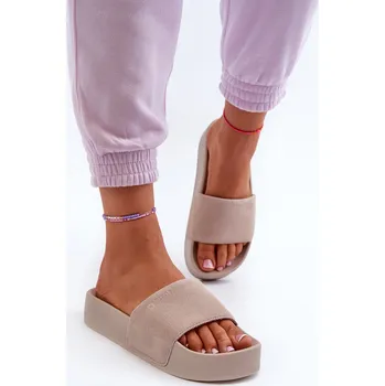 Dámské žabky Dámské žabky na platformě z semiše Big Star NN274A671 béžové 38